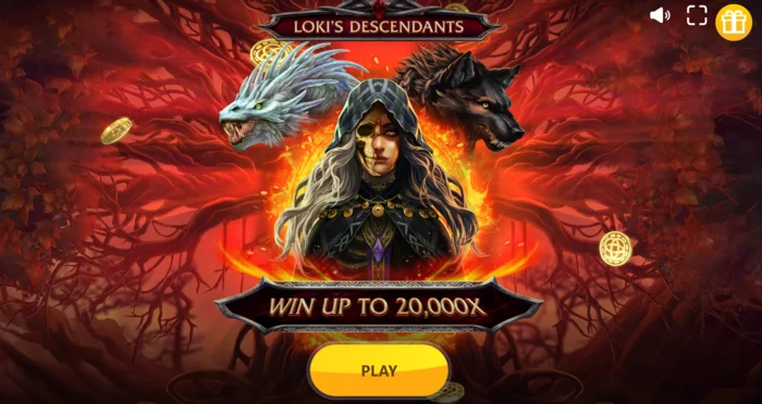 Loki's Descendants – főképernyő 3-4-3-4-3 elrendezésű tárcsákkal